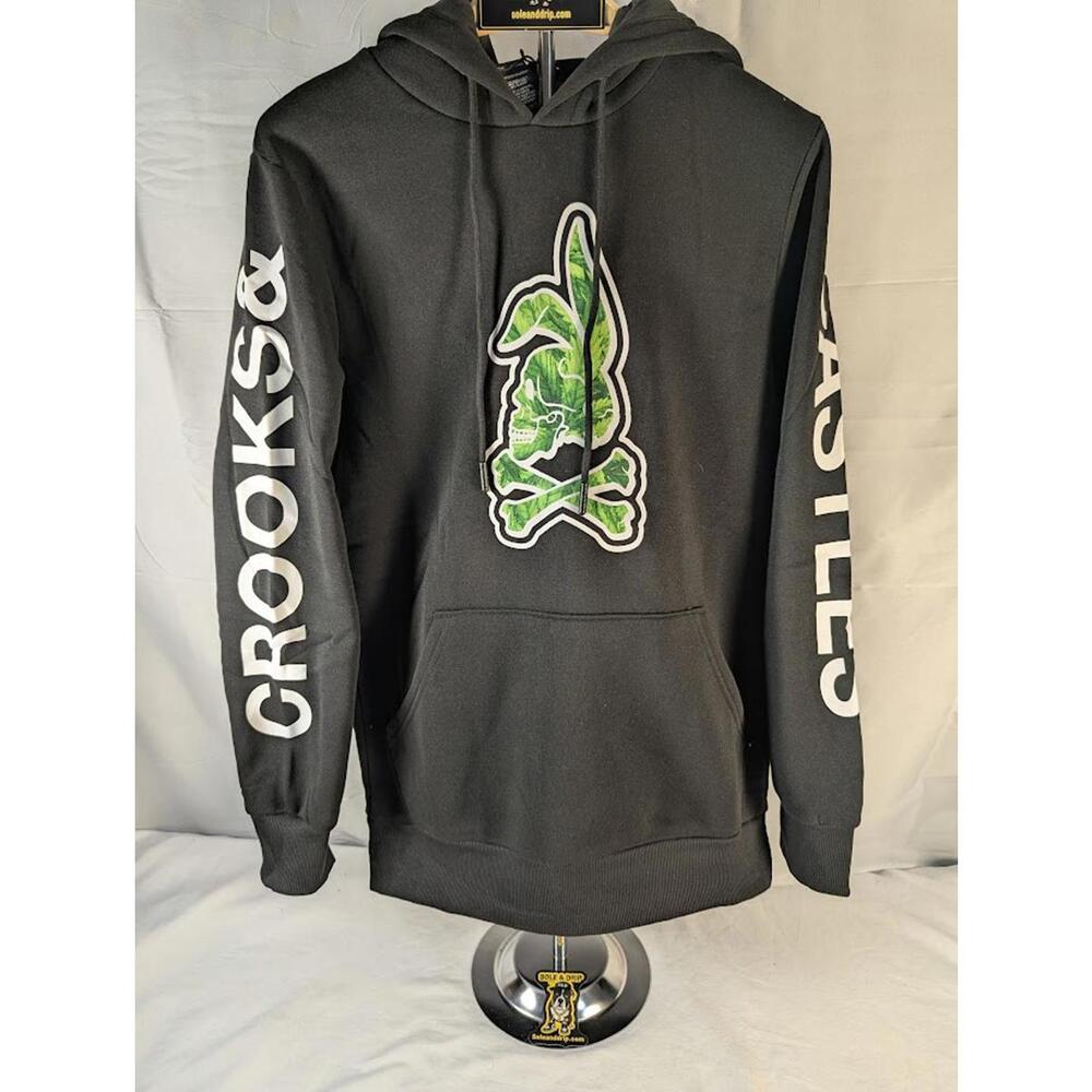 Crooks & Castles Skullbunny Hoodie & Sweatpants Set Black Green Graphic NWT L - Picture 4 of 14
